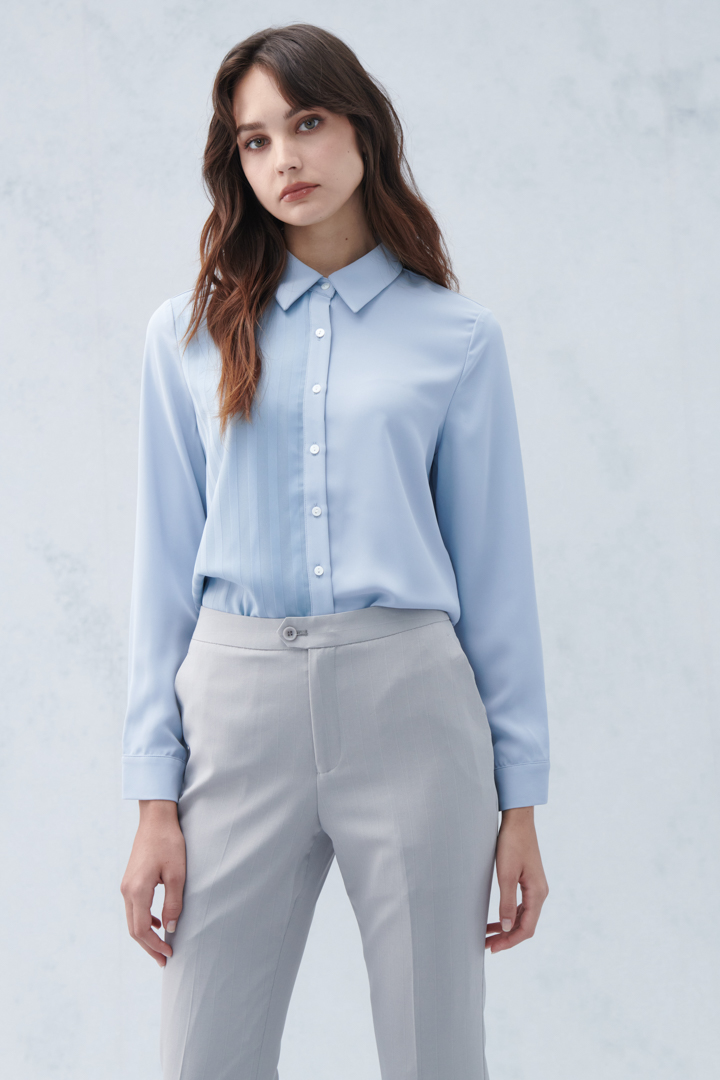 SST&C Women'S Light Gray Straight Trousers | 8262205004  (Outlet)_2