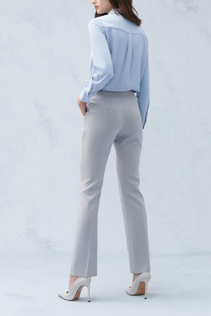 SST&C Women'S Light Gray Straight Trousers | 8262205004  (Outlet)_7