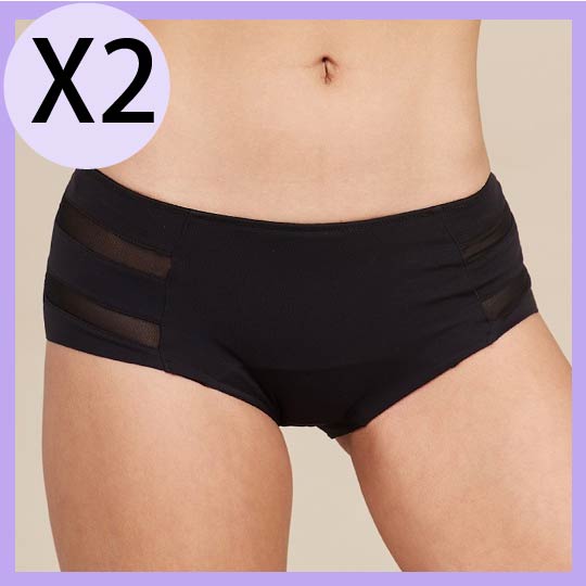 【Khoo】白白褲無痕中腰黑x2(抑菌防護異味.護墊掰掰)XS-2XL_0