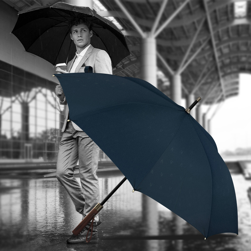 OLYCAT木柄雙層風暴傘 實木手柄 木柄大傘雙人傘 抗暴雨傘 超大雨傘 抗風商務直杆傘【BE0444】《約翰家庭百貨_0
