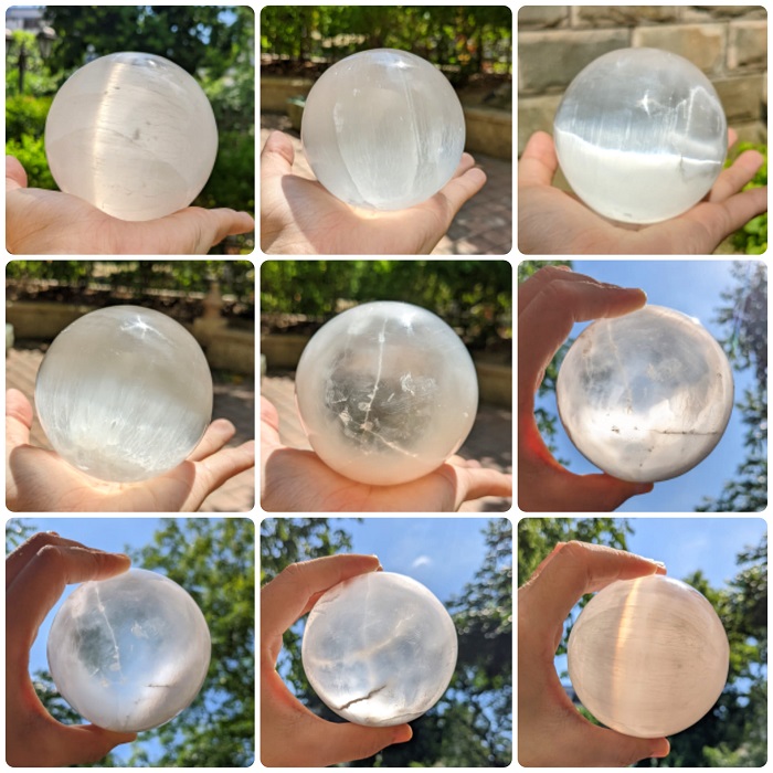 透石膏球(白/橘) 水晶球 透石膏 透石膏晶球 底座 球座 電訊寶石 冥想 療癒 洞察力 轉換工作 生命課題_3