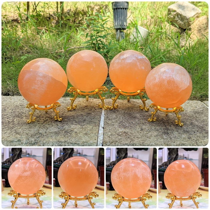 透石膏球(白/橘) 水晶球 透石膏 透石膏晶球 底座 球座 電訊寶石 冥想 療癒 洞察力 轉換工作 生命課題_6