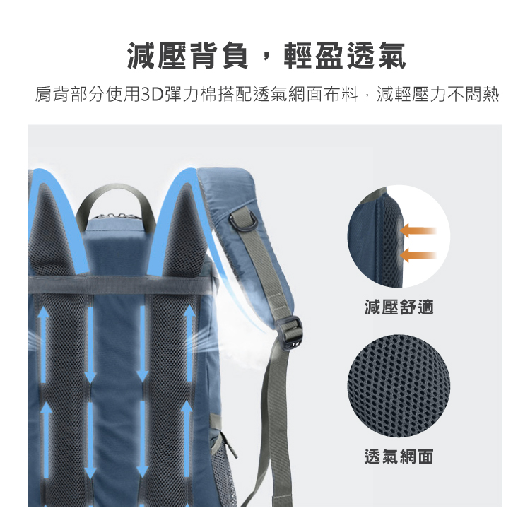 【Horizon 天際線】熱銷千件的終極版 冒險家登山後背包 Adventurer 40L｜多夾層設計登山包│肩帶減壓設計│附專屬防雨罩_4