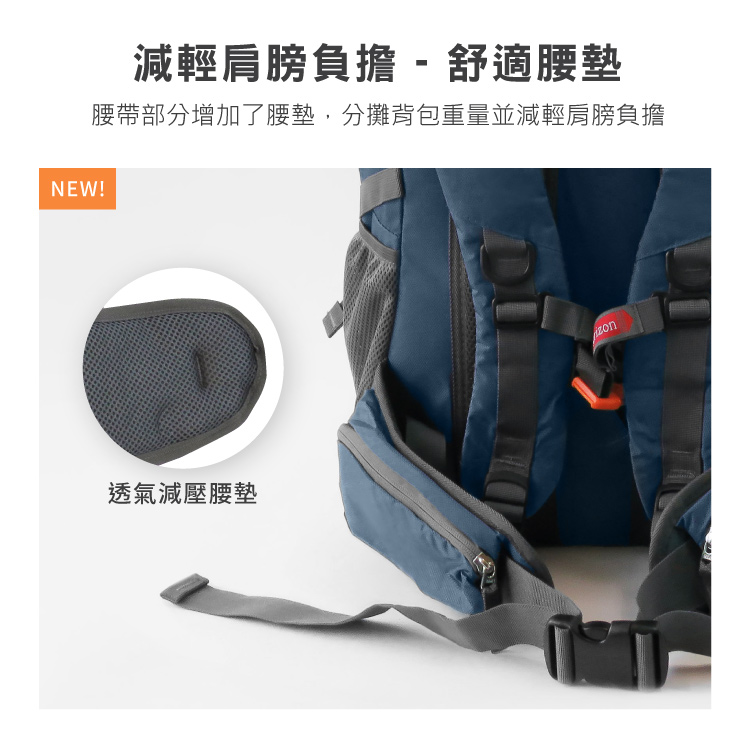 【Horizon 天際線】熱銷千件的終極版 冒險家登山後背包 Adventurer 40L｜多夾層設計登山包│肩帶減壓設計│附專屬防雨罩_7