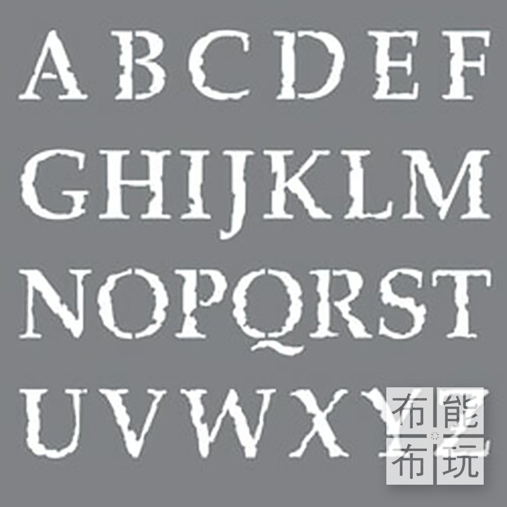 DecoArt 型染版 悲傷字母_0