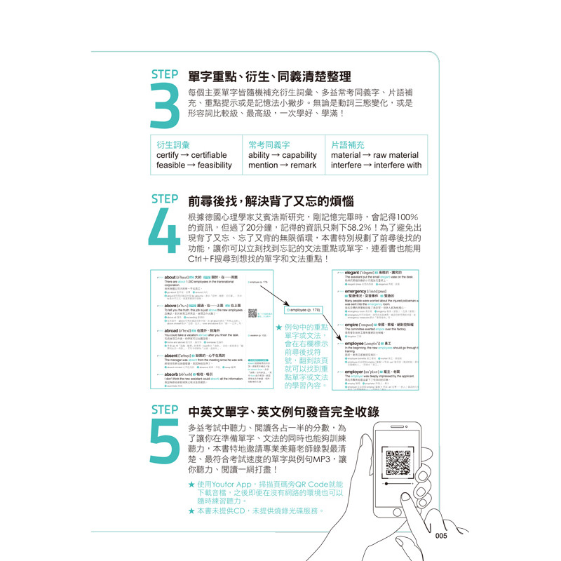 全新制20次多益滿分的怪物講師TOEIC多益單字+文法(隨身版)(附文法教學影片+「Youtor App」內含VRP虛擬點讀筆+防水書套)_6