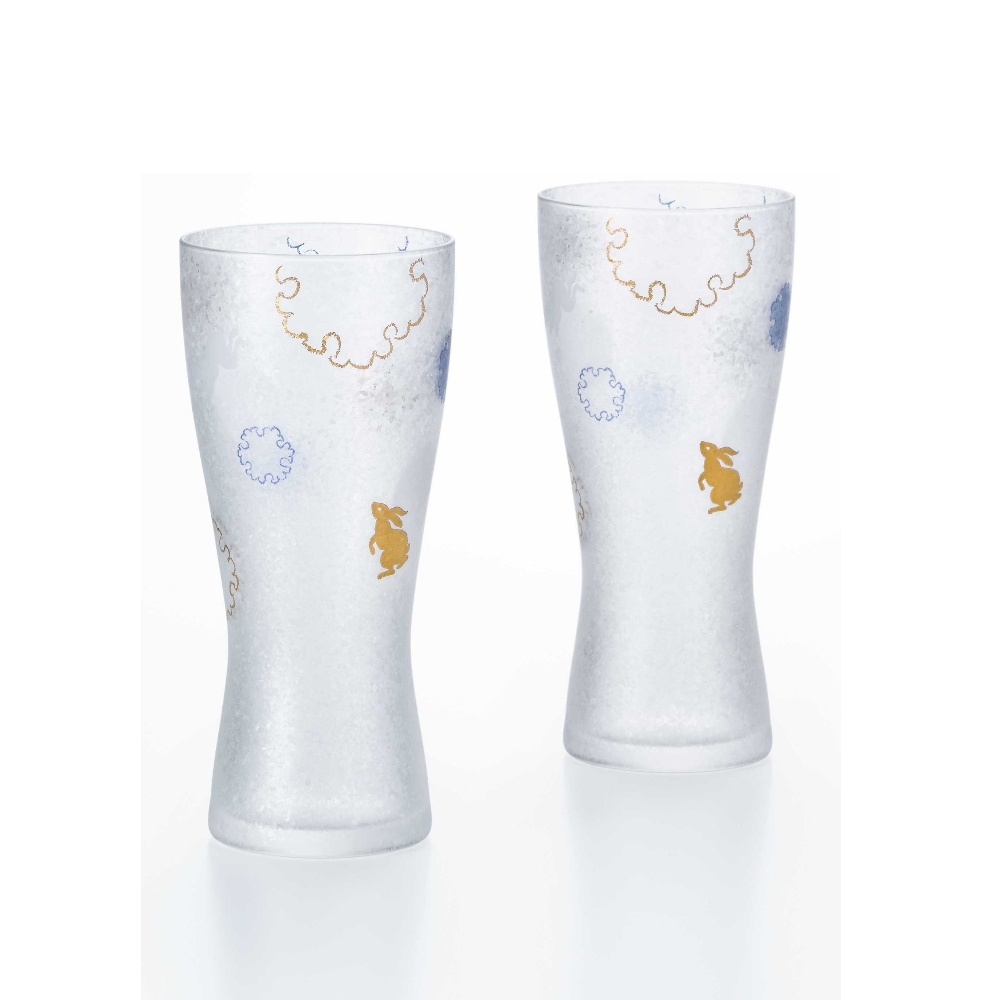ADERIA 日製工藝 310ml 啤酒對杯組禮盒｜雪兔_0