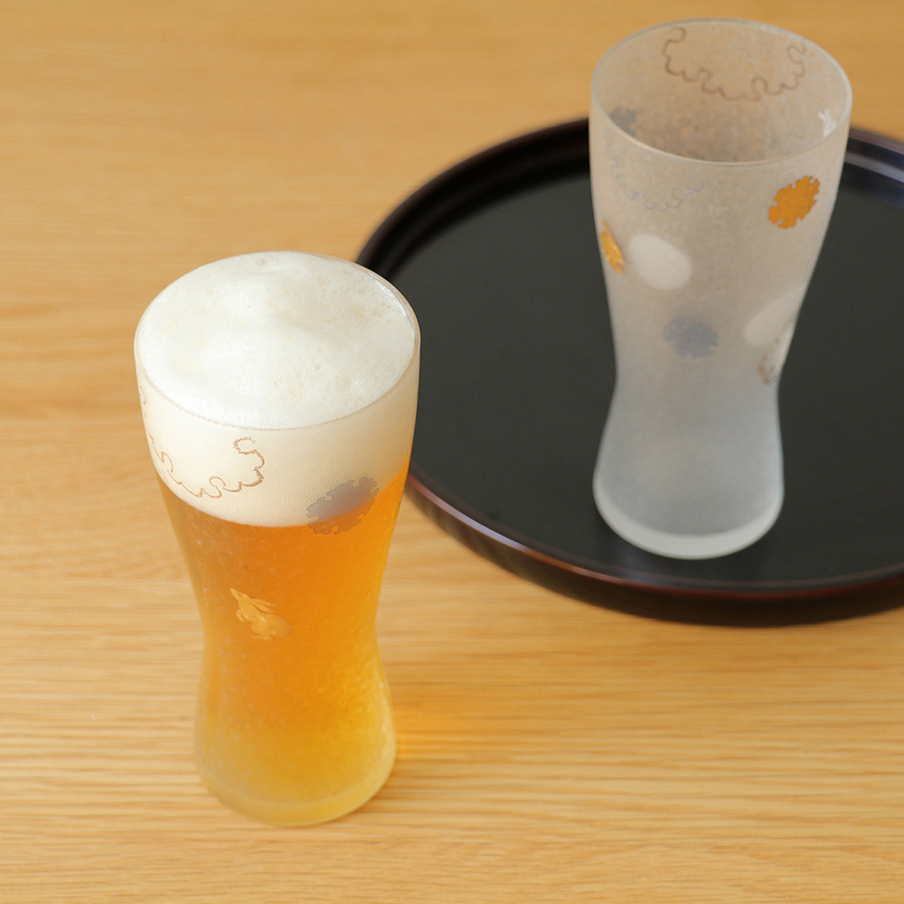 ADERIA 日製工藝 310ml 啤酒對杯組禮盒｜雪兔_2