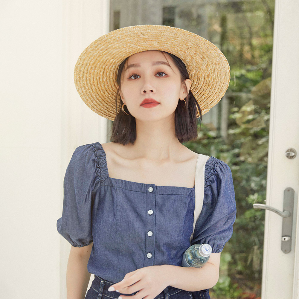SOMETHING｜女裝｜巴黎方領蓬袖短袖襯衫