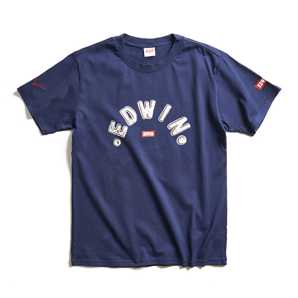 EDWIN｜男裝｜紅標金屬字體印花短袖T恤