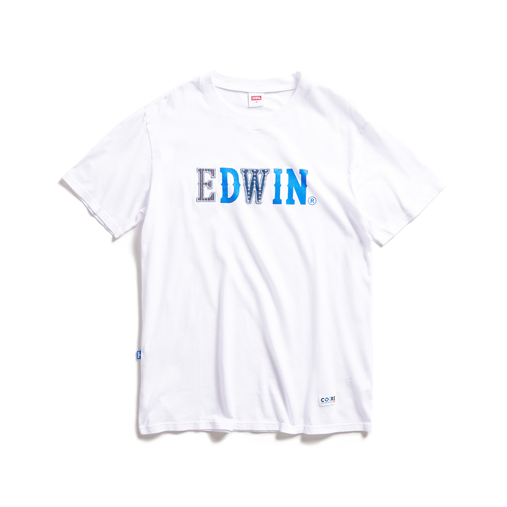 EDWIN｜CORE｜男裝｜環保再生丹寧拼貼印花短袖T恤