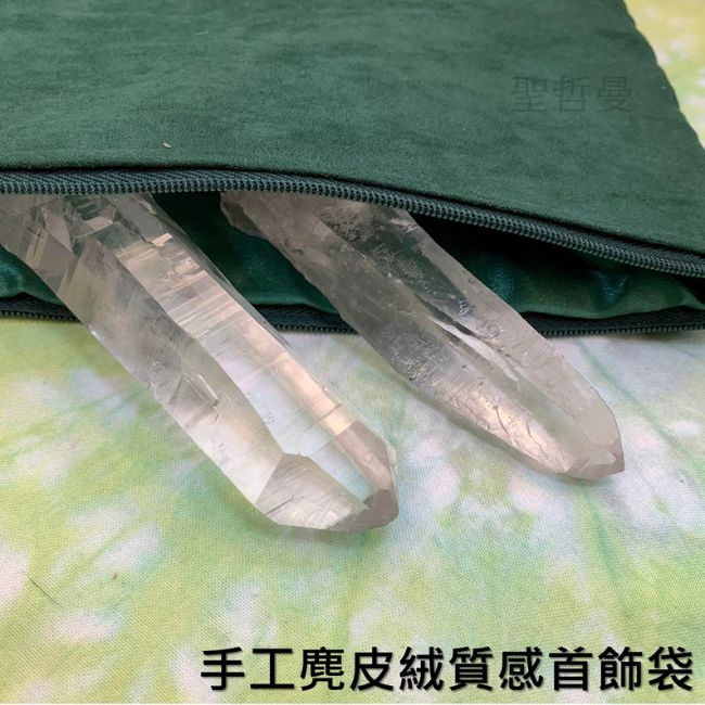 手工麂皮絨質感首飾袋（墨綠）（飾品袋、牌卡袋、古玩袋、絨布袋、收納袋）_5