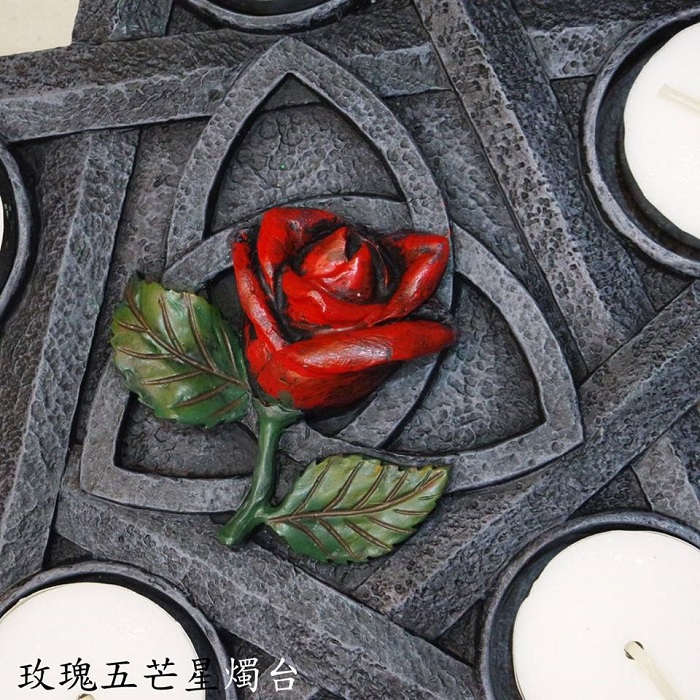 【惜福款】玫瑰五芒星燭台C&D　魔法儀式神祕學_1