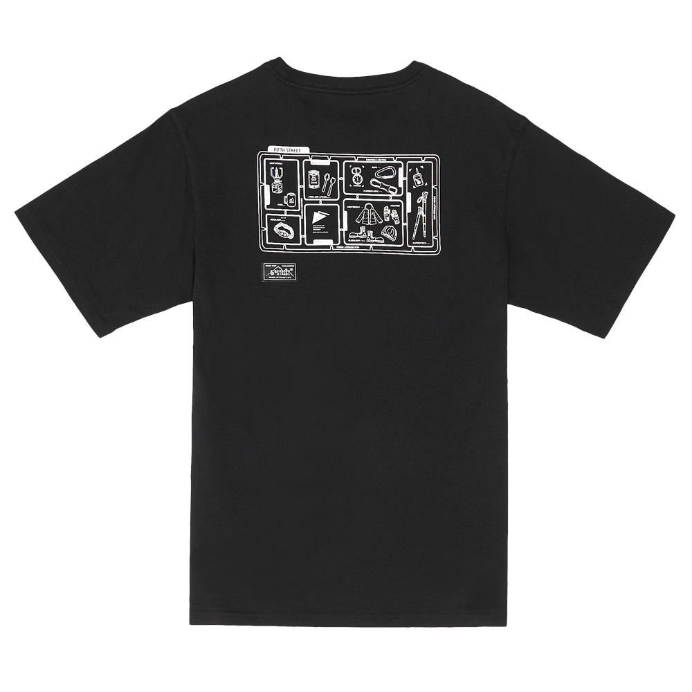 5th STREET｜山形｜男裝｜露營道具印花圖短T恤｜黑色