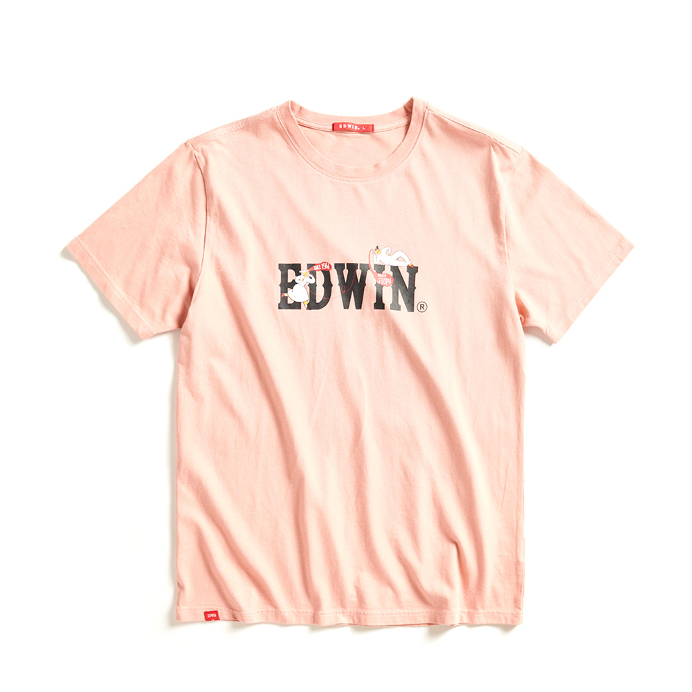 EDWIN｜中性｜浪漫熱線人物插畫印花短袖T恤