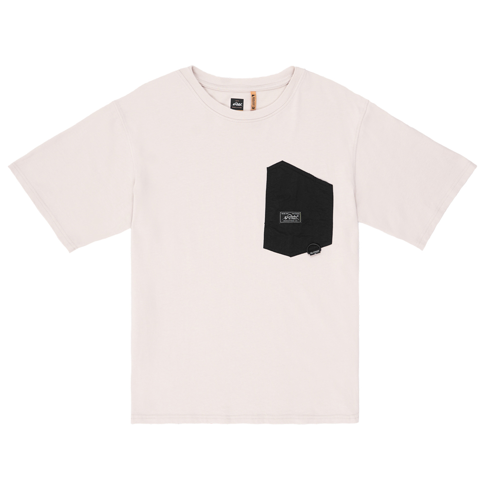 5th STREET｜男裝｜寬版異材質貼袋短T恤｜淺卡其