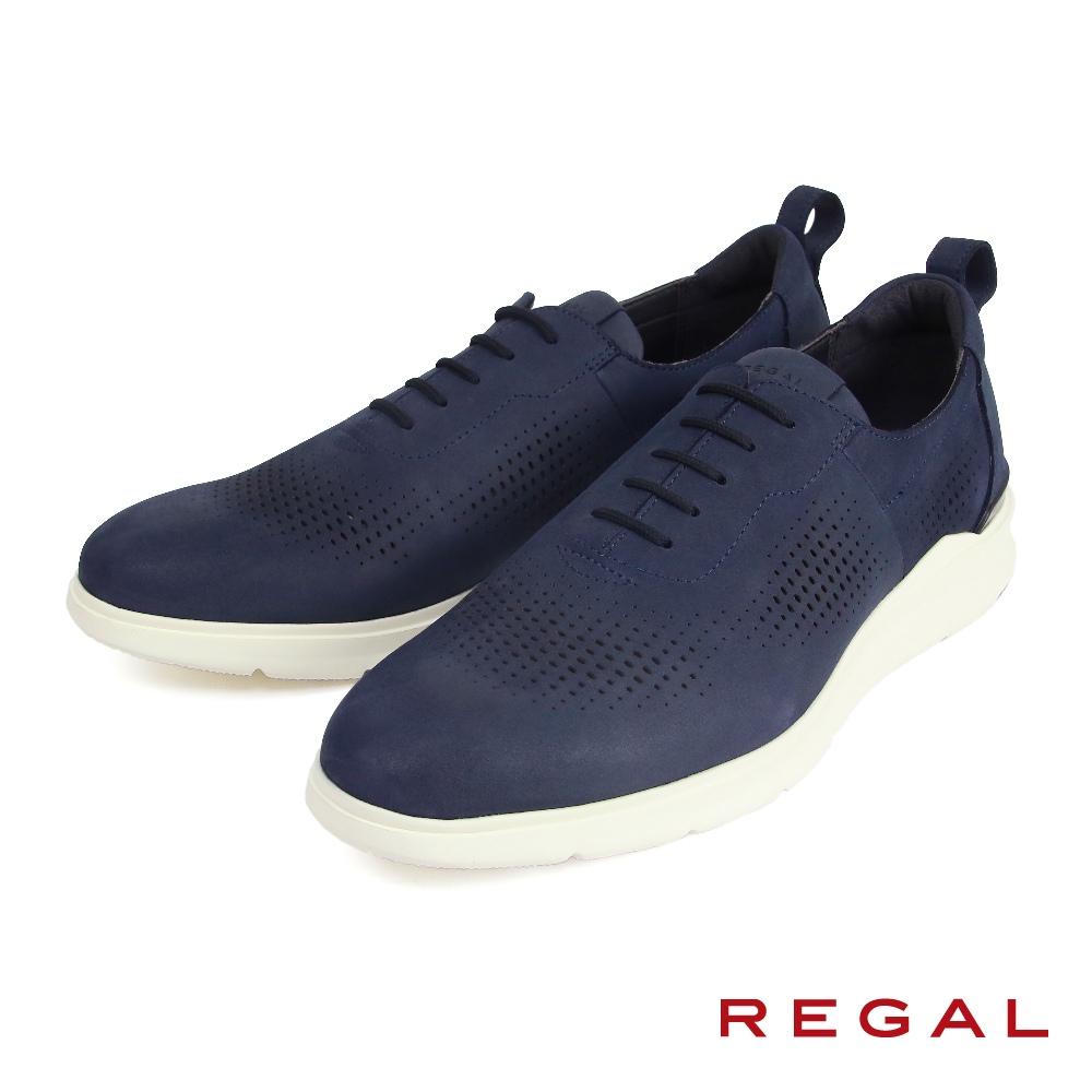 【REGAL】文青風格多孔透氣休閒鞋 藏青色(40BL-NVYS)