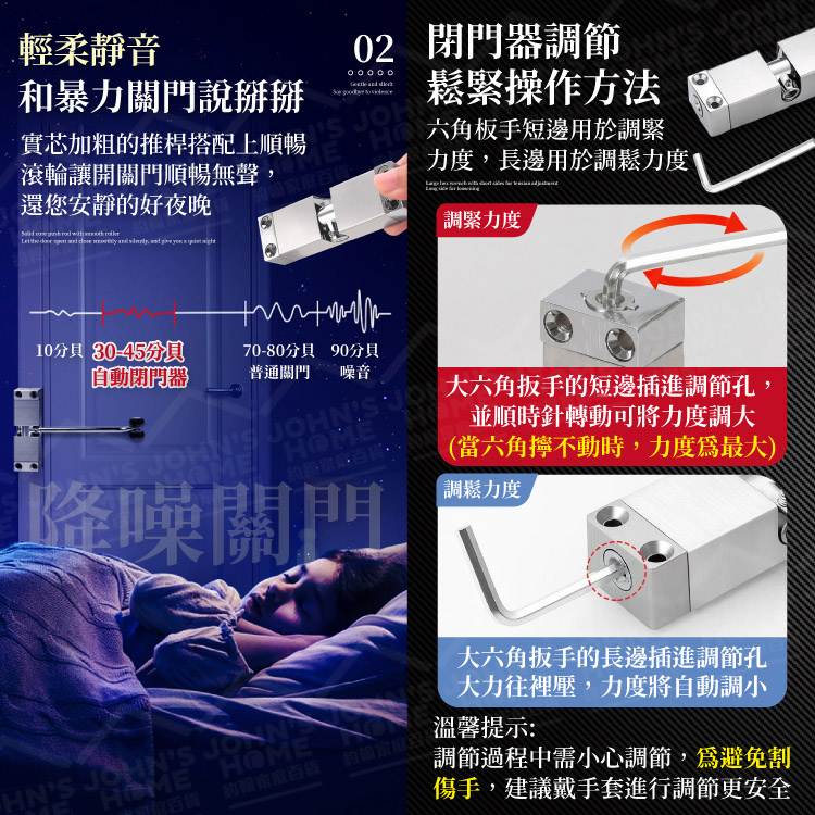 自動閉門器 關門力度可調 緩衝閉門器 關門器 閉門器 伸縮防盜門 門弓 液壓緩衝門弓器【ZL0209】《約翰家庭百貨_4