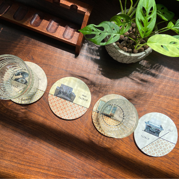 【原印臺南】復古家具系列 陶瓷吸水杯墊 四入一組_2