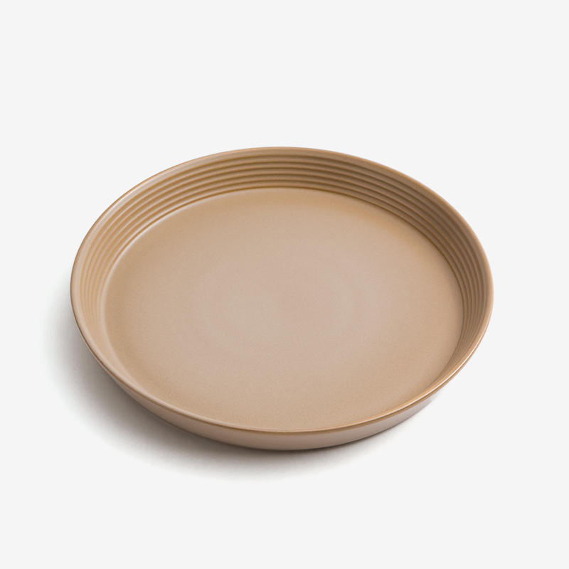 WAGA 簡約條紋 20.5cm 陶瓷淺盤｜咖啡｜單品_0
