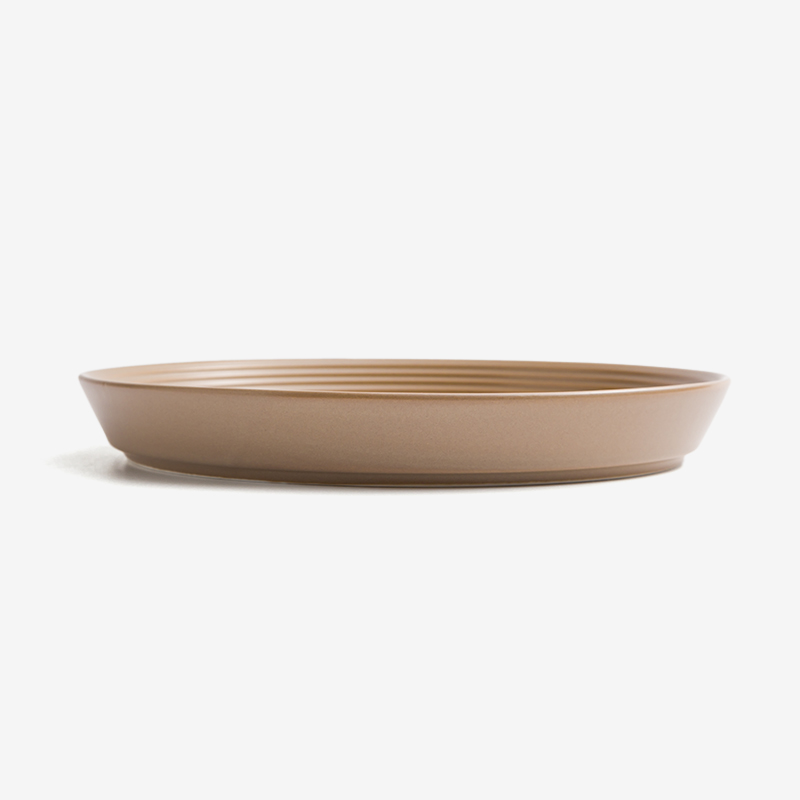 WAGA 簡約條紋 20.5cm 陶瓷淺盤｜咖啡｜單品_1