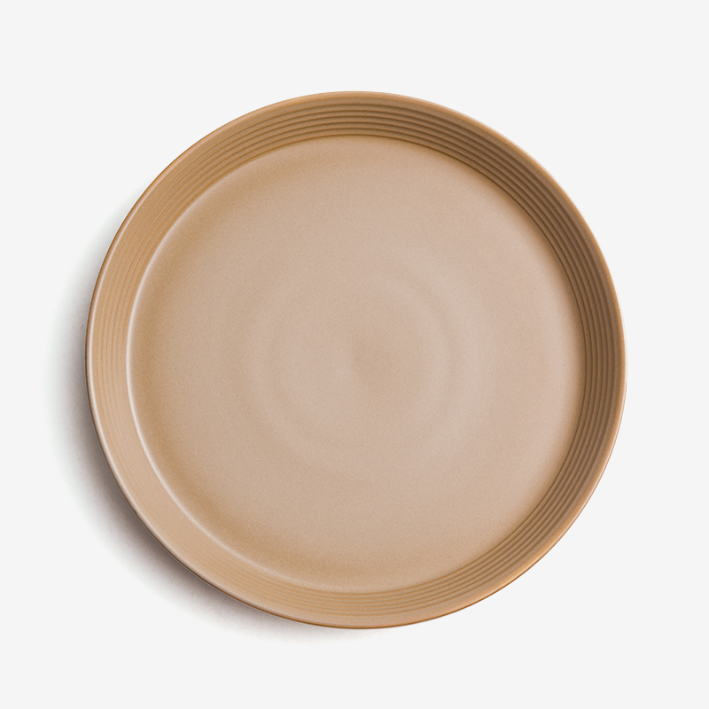 WAGA 簡約條紋 20.5cm 陶瓷淺盤｜咖啡｜單品_3