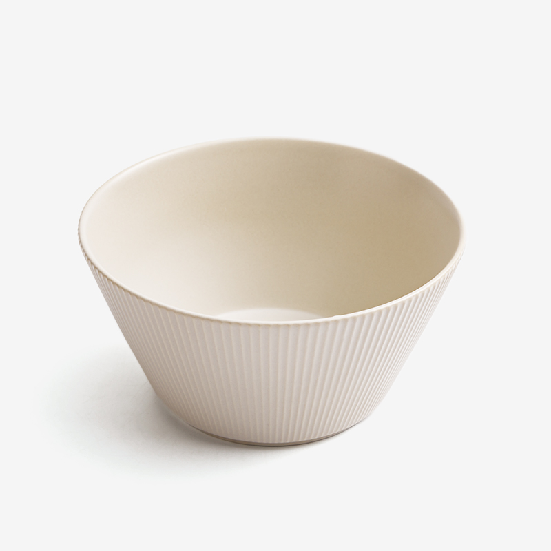 WAGA 簡約條紋 16cm 陶瓷碗｜奶油白｜單品_0