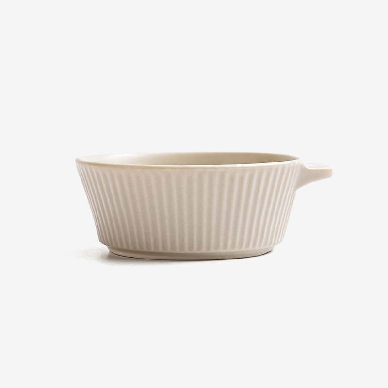 WAGA 簡約條紋 9.5cm 陶瓷碟｜奶油白｜單品_1