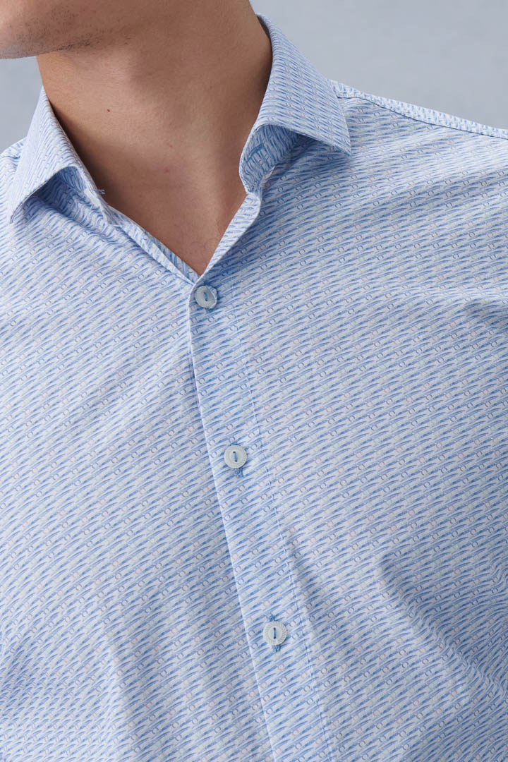 SST&C #Comfortable Cotton  Sailboat Print Light Blue Standard Shirt | 0312209007  (Outlet)_5