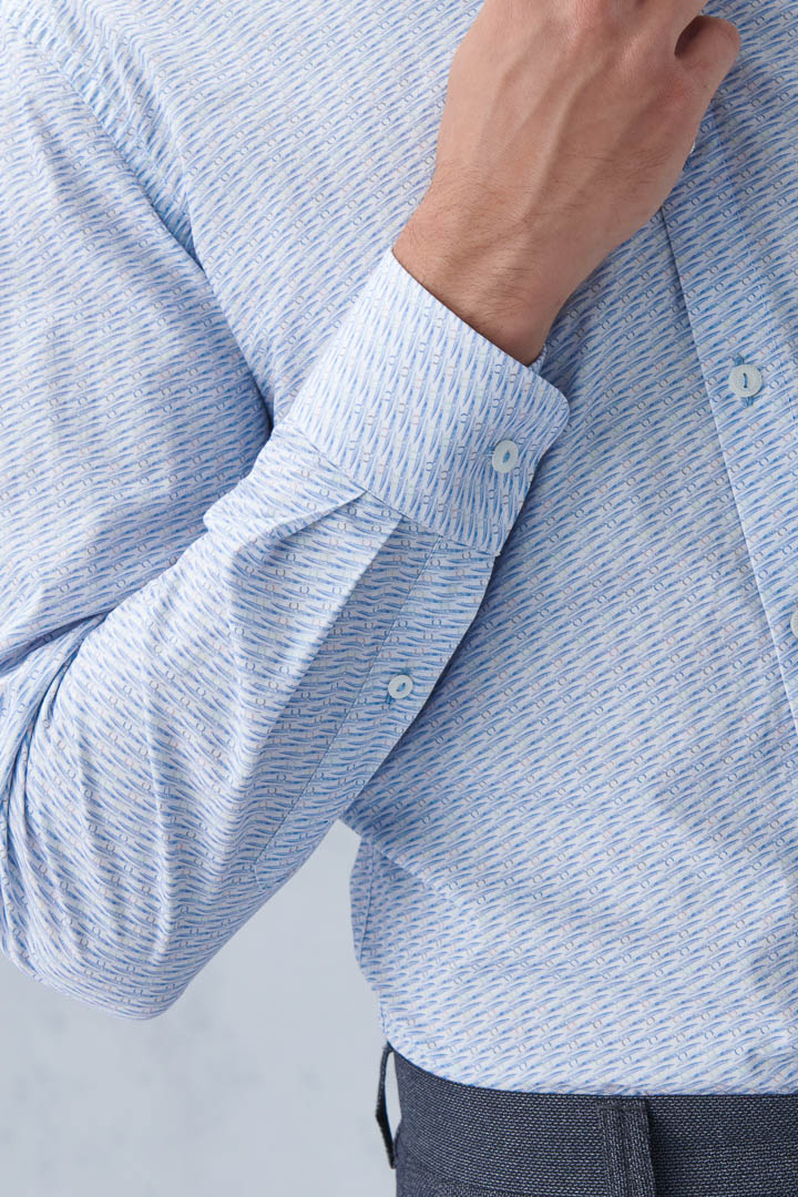 SST&C #Comfortable Cotton  Sailboat Print Light Blue Standard Shirt | 0312209007  (Outlet)_6