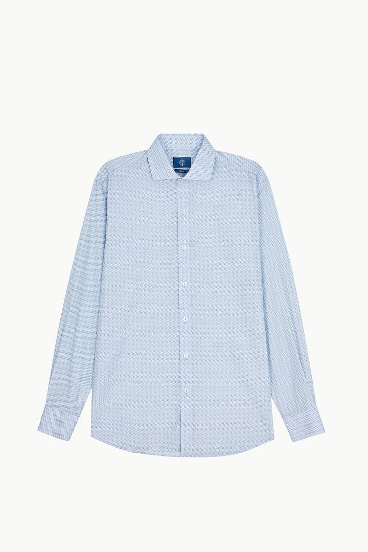 SST&C #Comfortable Cotton  Sailboat Print Light Blue Standard Shirt | 0312209007  (Outlet)_7