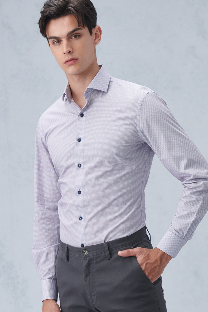 SST&C #Comfortable Cotton  Blue and Red Geometric Print Standard Shirt | 0312209008  (Outlet)_0