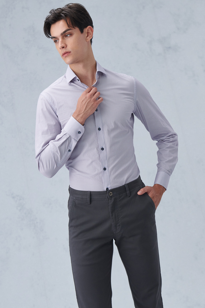 SST&C #Comfortable Cotton  Blue and Red Geometric Print Standard Shirt | 0312209008  (Outlet)_1