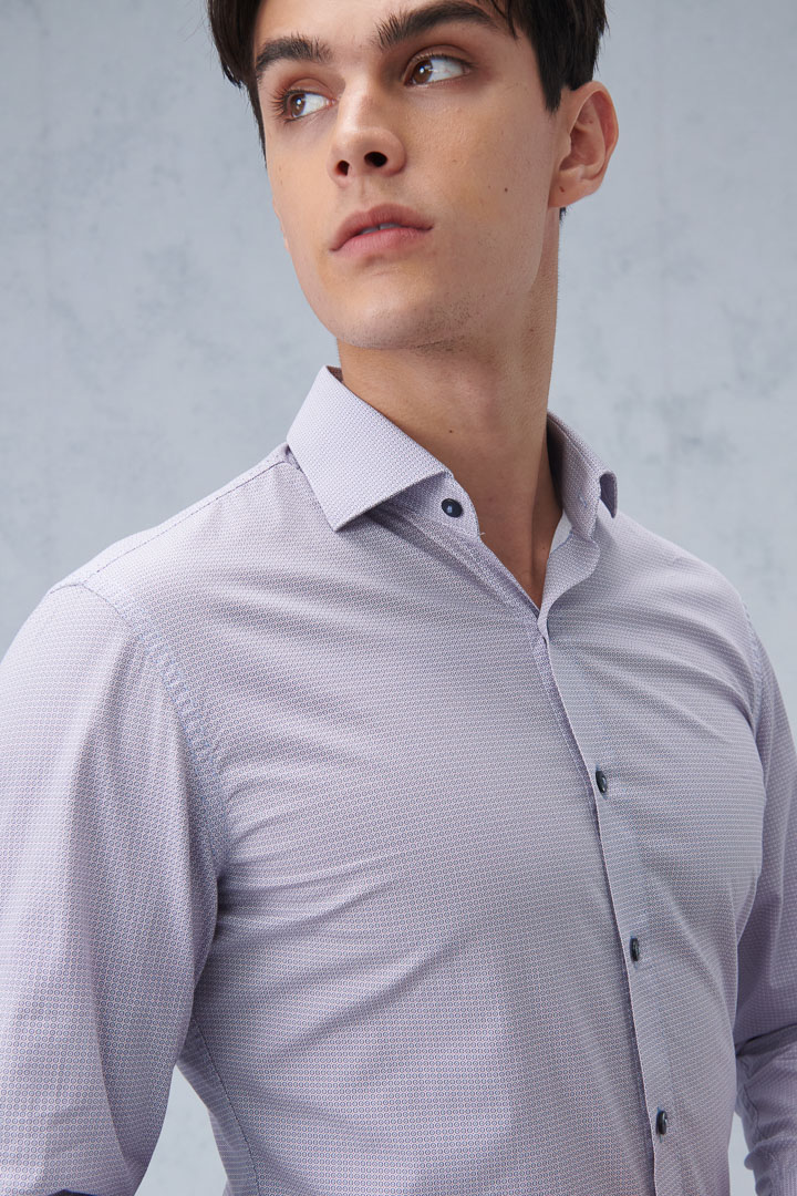 SST&C #Comfortable Cotton  Blue and Red Geometric Print Standard Shirt | 0312209008  (Outlet)_4
