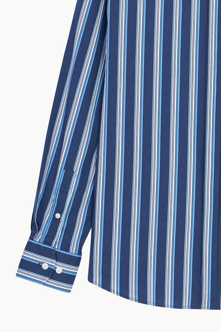 SST&C #Elastic Fit  Blue and White Striped Pattern Standard Fit Shirt | 0312209022  (Outlet)_9