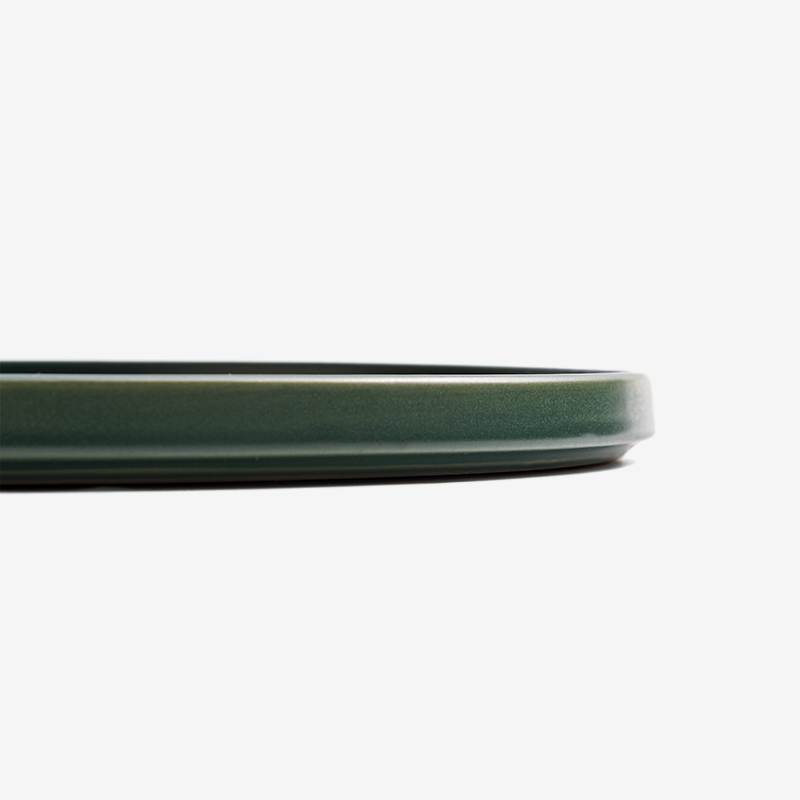 WAGA 緞面素雅 28cm 陶瓷圓盤｜墨綠｜單品_1