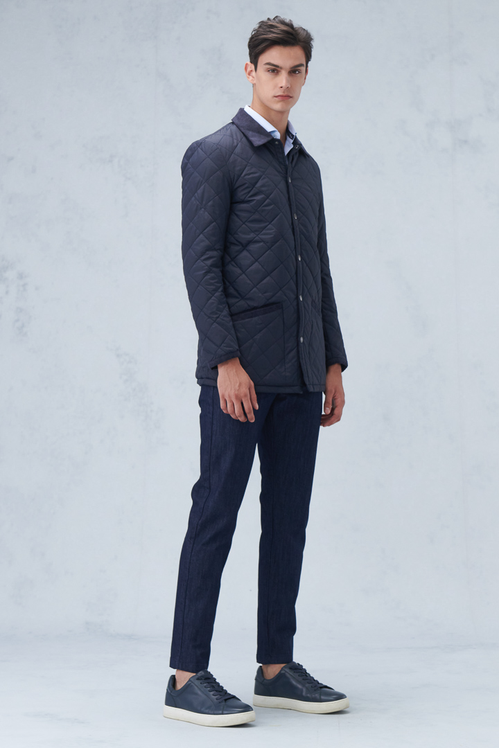 SST&C Denim Blue Elastic Strap Slim Fit Casual Trousers | 1212209001  (Outlet)_3