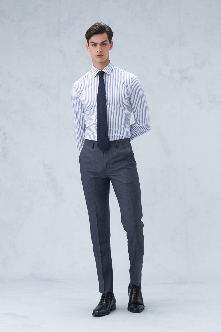 SST&C Gray Slim Fit Suit Trousers | 0212209002  (Outlet)_1