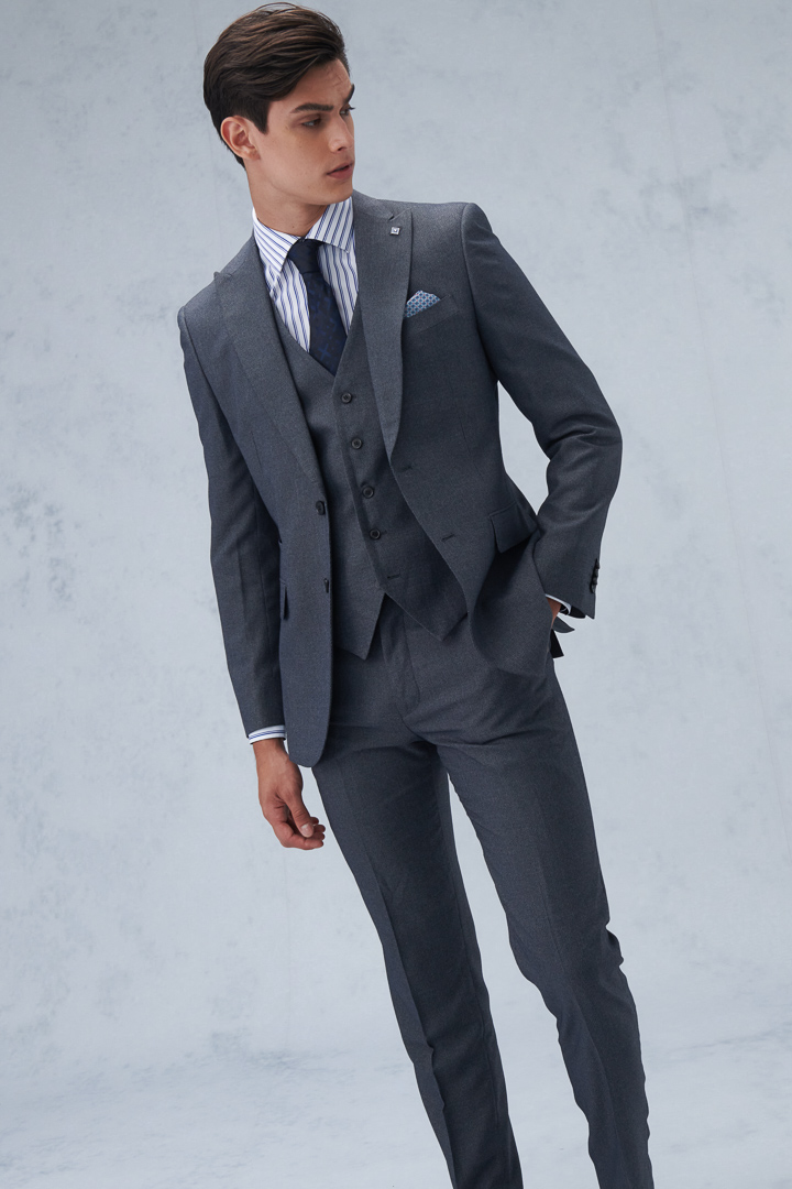 SST&C Gray Slim Fit Suit Trousers | 0212209002  (Outlet)_5