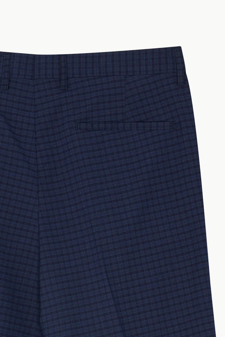 SST&C Navy Blue Check Pattern Slim Fit Suit Trousers | 0212209004  (Outlet)_9