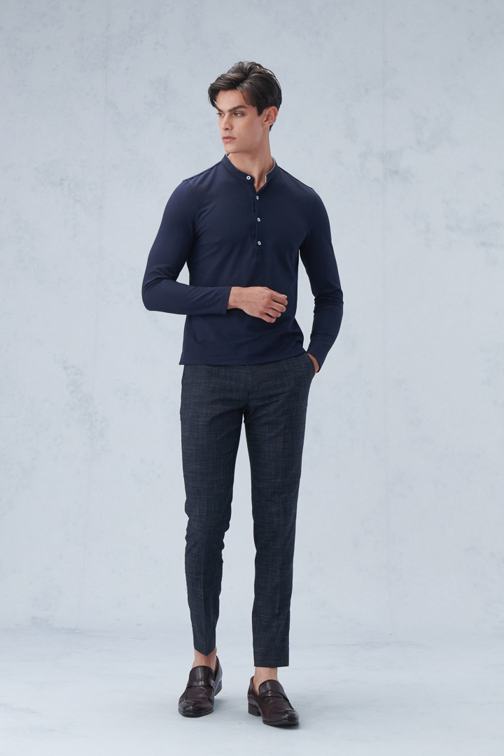SST&C Navy Check Pattern Tailor'S Suit Trousers | 0212209005  (Outlet)_1