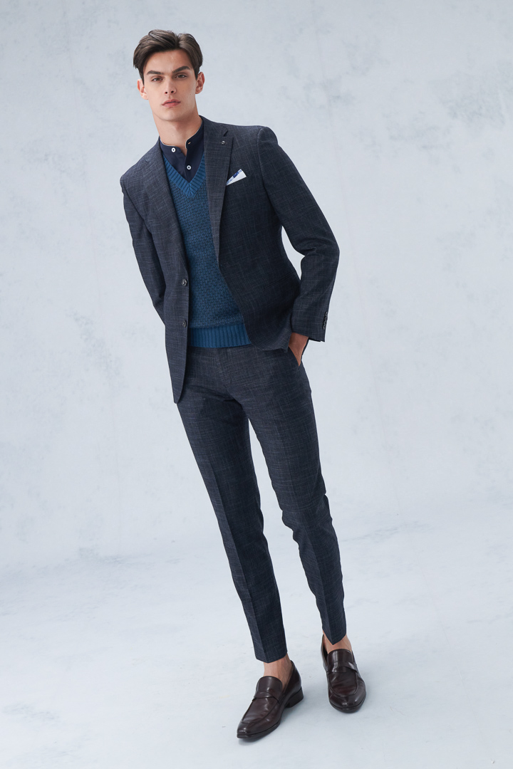 SST&C Navy Check Pattern Tailor'S Suit Trousers | 0212209005  (Outlet)_5