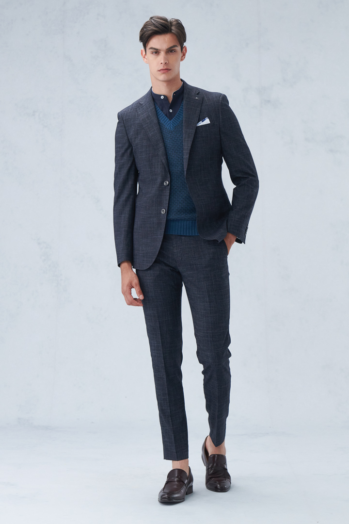SST&C Navy Check Pattern Tailor'S Suit Trousers | 0212209005  (Outlet)_6