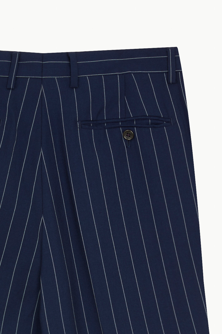 SST&C Navy Blue Straight Stripe Slim Fit Suit Trousers | 0212209008  (Outlet)_9