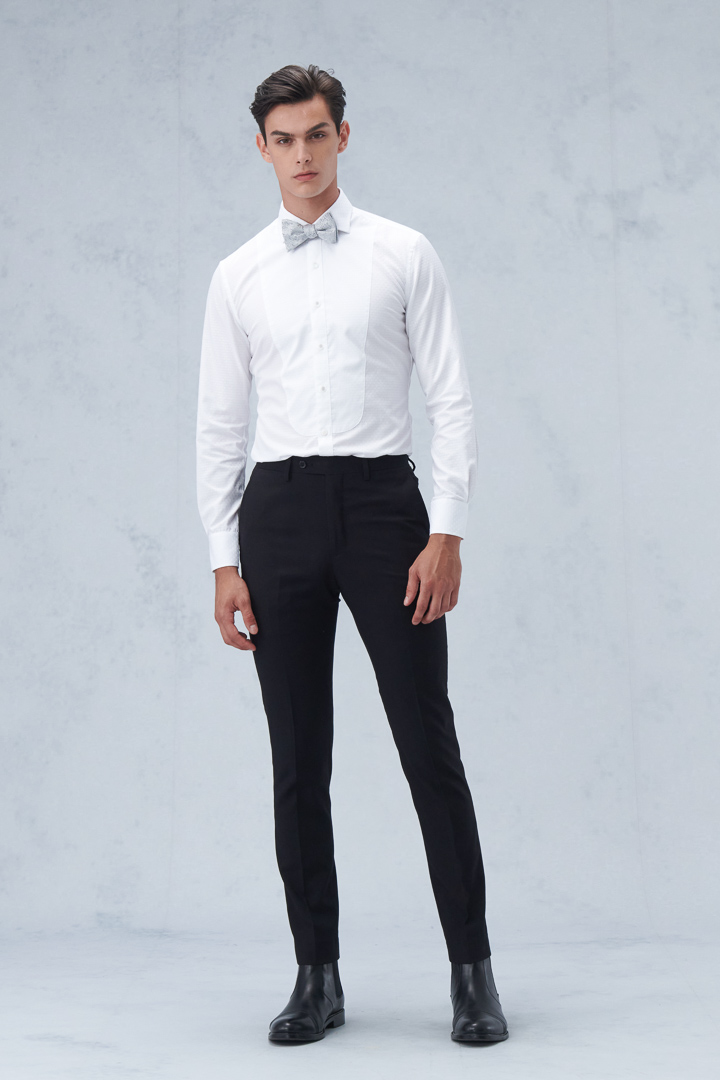 SST&C Black Plain Slim Fit Suit Trousers | 0212209009  (Outlet)_2