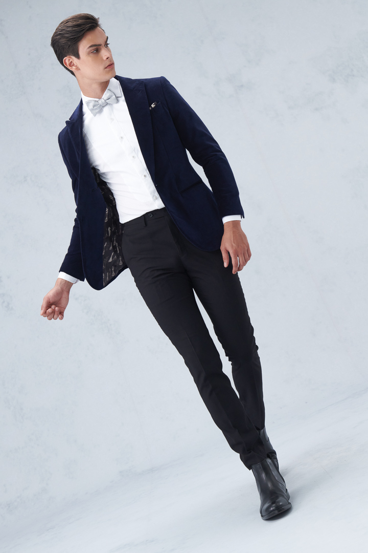 SST&C Black Plain Slim Fit Suit Trousers | 0212209009  (Outlet)_4