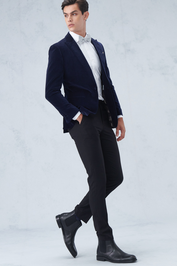 SST&C Black Plain Slim Fit Suit Trousers | 0212209009  (Outlet)_6