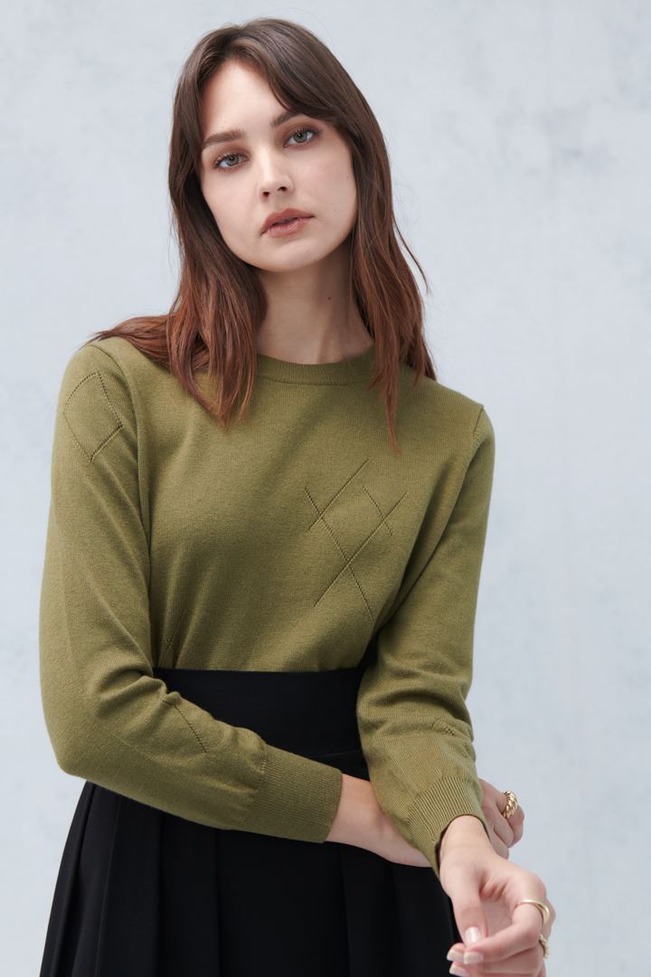 SST&C #Online Exclusive  Women'S Olive Green Wool Blend Sweater | 8662209002  (Outlet)_0