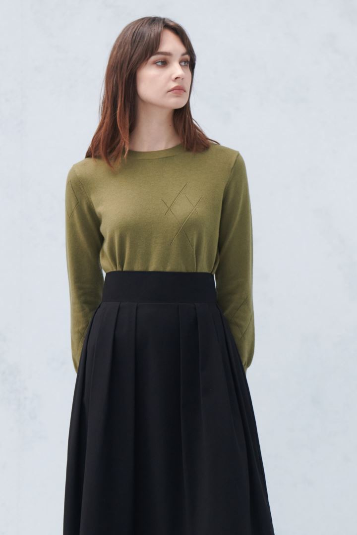 SST&C #Online Exclusive  Women'S Olive Green Wool Blend Sweater | 8662209002  (Outlet)_2