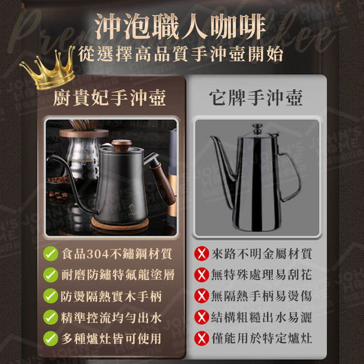 手沖咖啡壺 廚貴妃 CUGF 掛耳咖啡壺 細口壺 鷹嘴壺 分享壺 咖啡沖泡組 濾掛沖泡壼【ZP0108】《約翰家庭百貨_3
